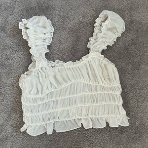 Mustard Seed White crop top